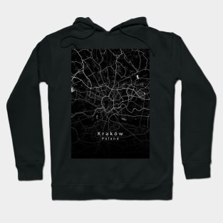 Krakow Poland City Map dark Hoodie